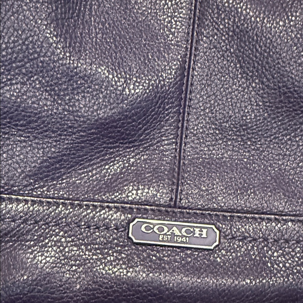 Coach Leather purple Tote Bag - Coach Pebble Leather Shoulder Bag violet - Picture 2 of 9